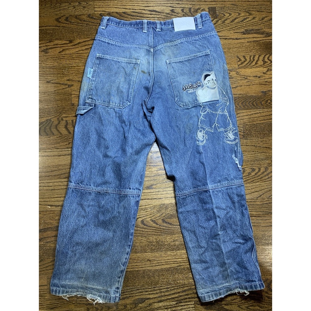 Vintage Y2K Southpole Jeans Men's 38x33 Fat Albert Baggy Carpenter Embroidered